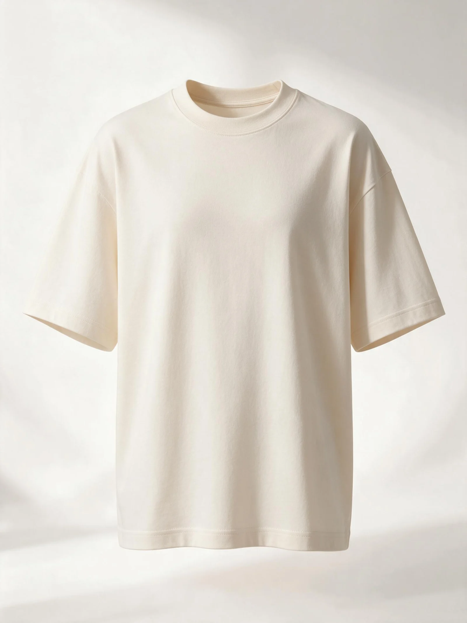 AI design concept of an ivory crewneck T-shirt