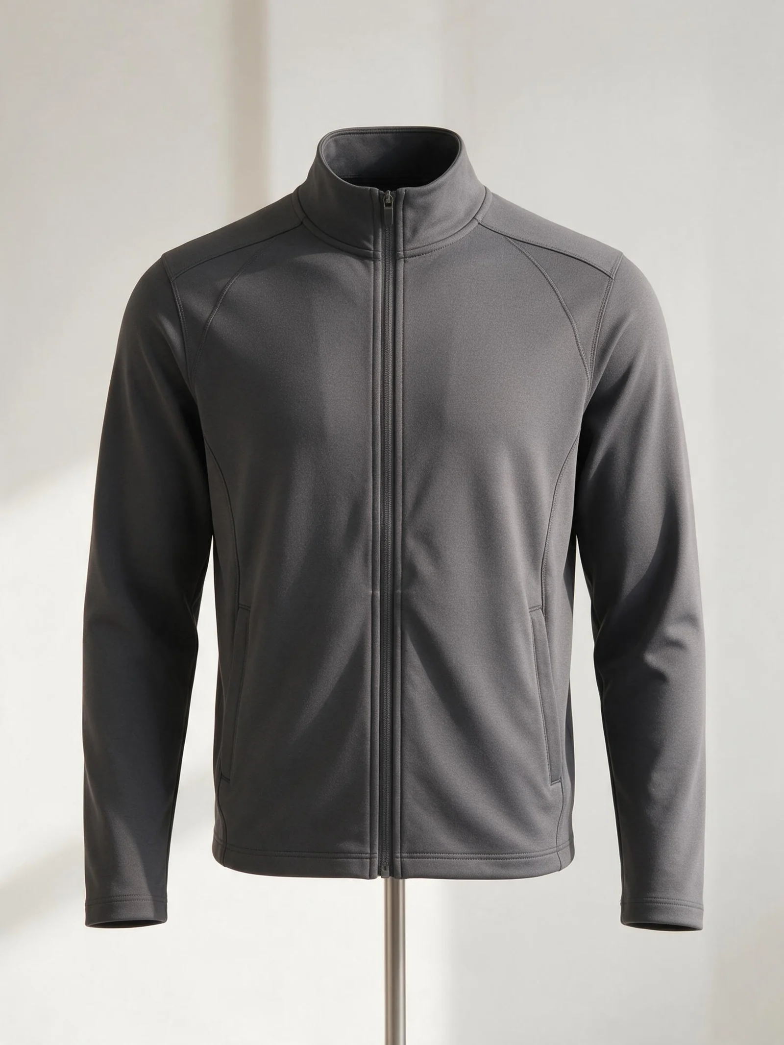 charcoal zip training jacket