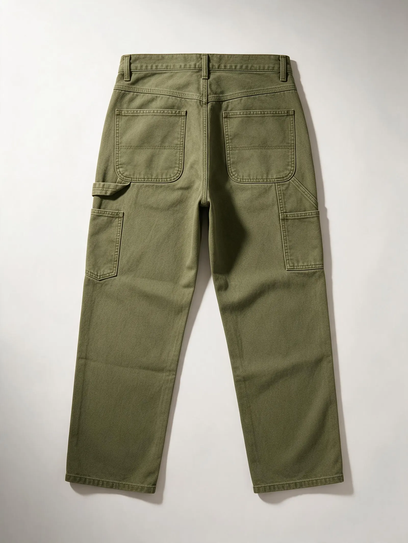 AI design concept of olive cargo pants viewed from the back