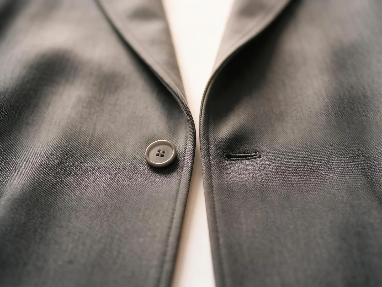 AI design concept showing a coat buttonhole beside the overlapping front edges